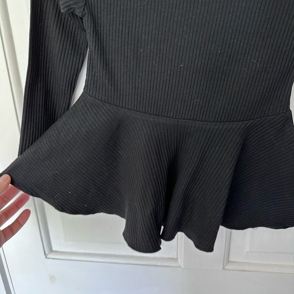 BLACK skater Tunic Dress Ribbed Long Sleeves Size 120cm 6 years - Picture 7 of 8